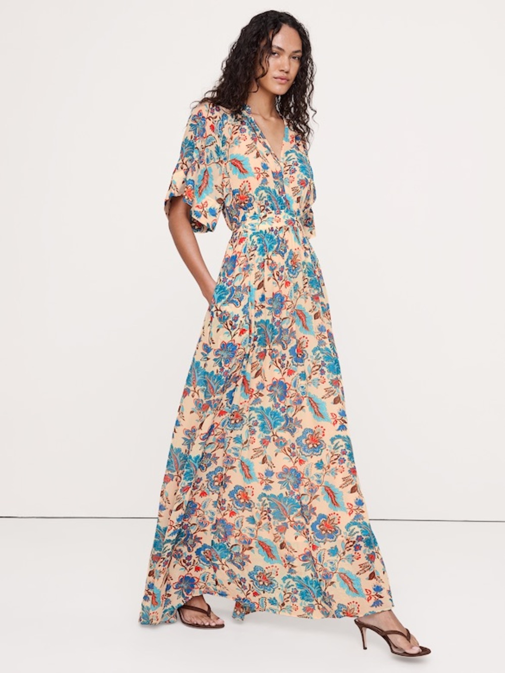 BANANA REPUBLIC TIE-BACK MAXI DRESS